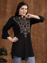 Mandarin Collar Embroidered Tunic