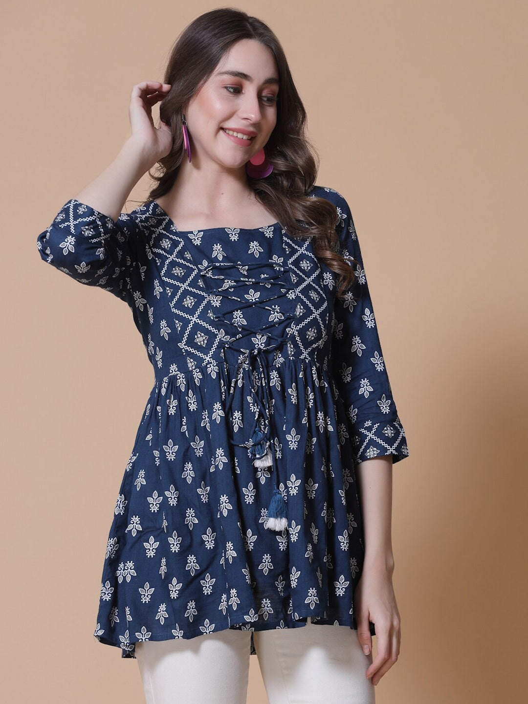 Ethnic Printed Peplum Top