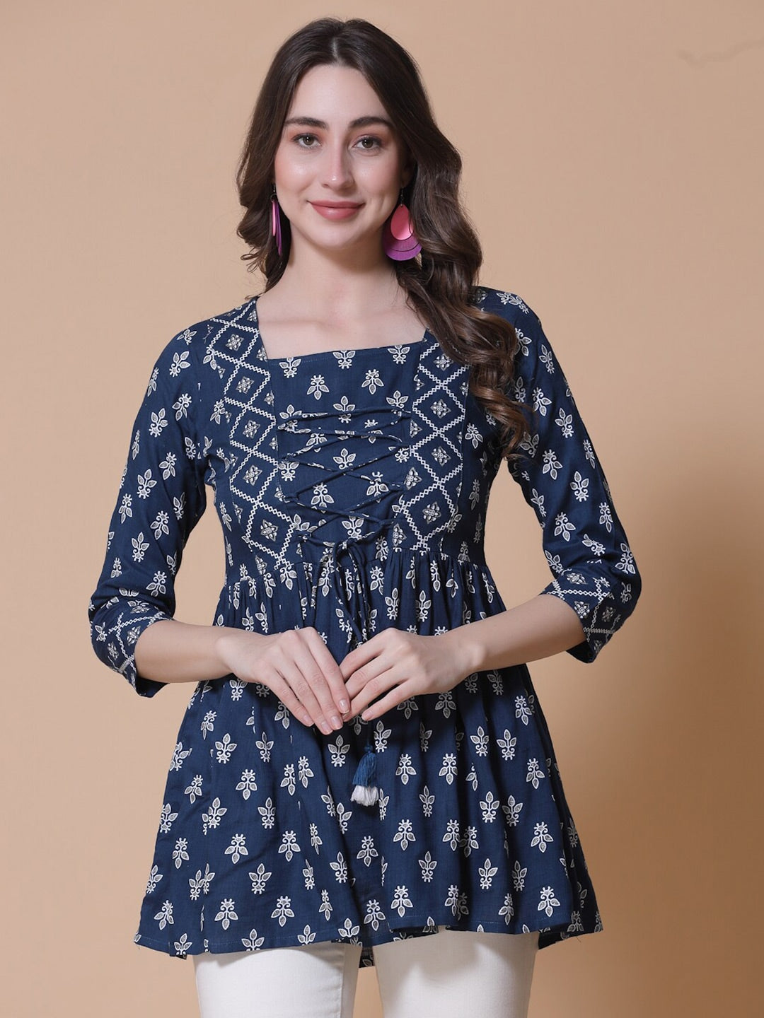 Ethnic Printed Peplum Top