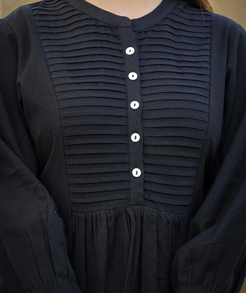 Black Printex Cotton Tunic Top