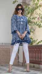Code: Ev-71 Printed Flared Cotton Top