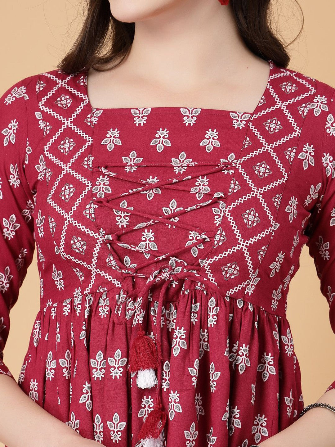 Floral Print Lace Peplum Top