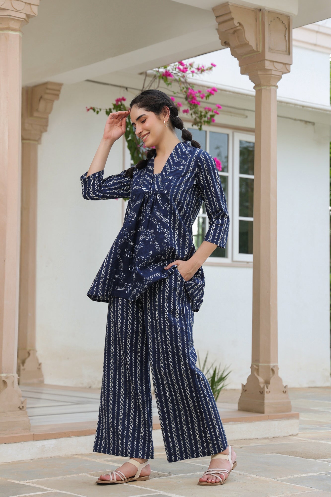 Blue cotton co-ord set