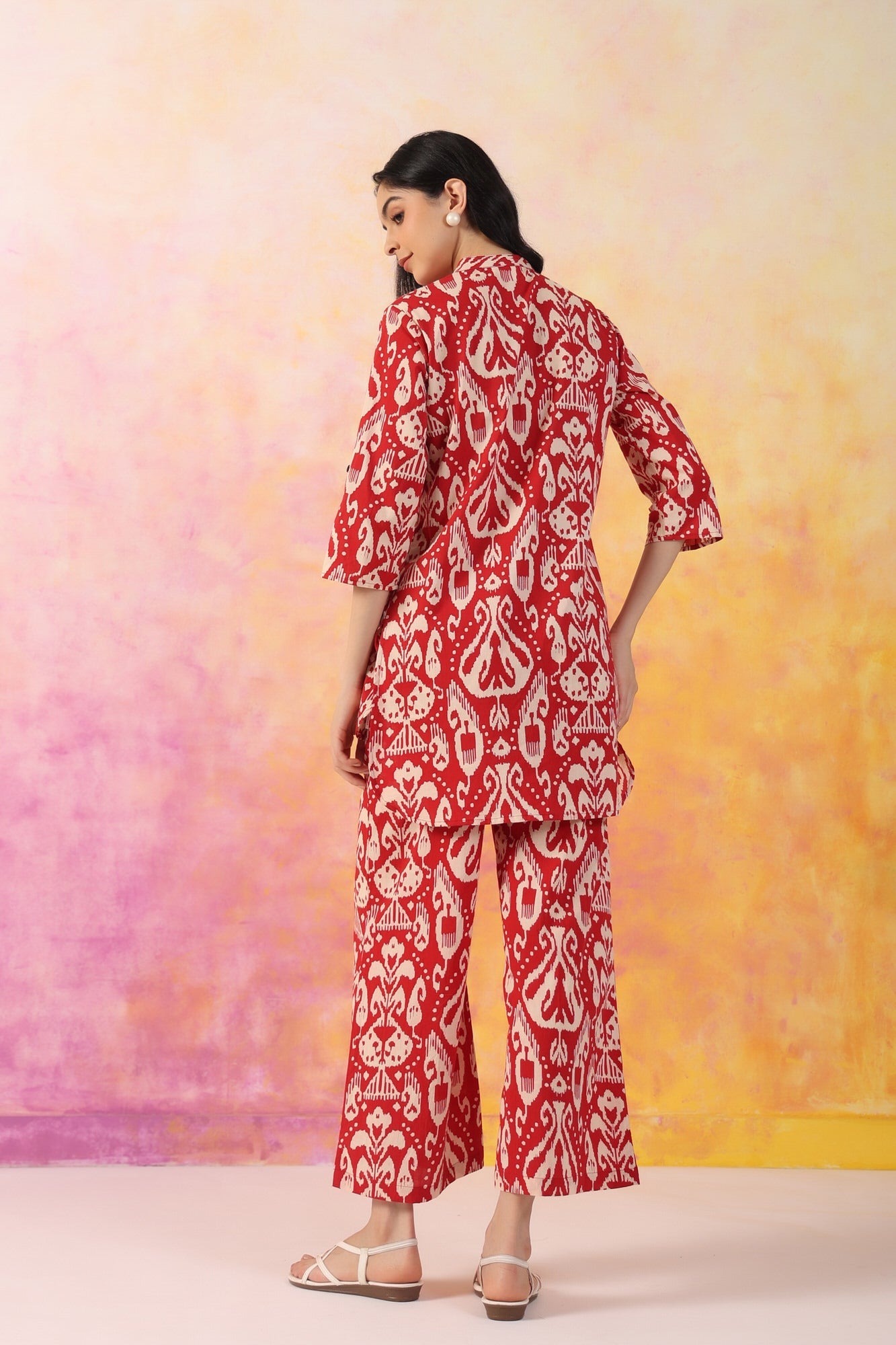 Red cotton co-ord set