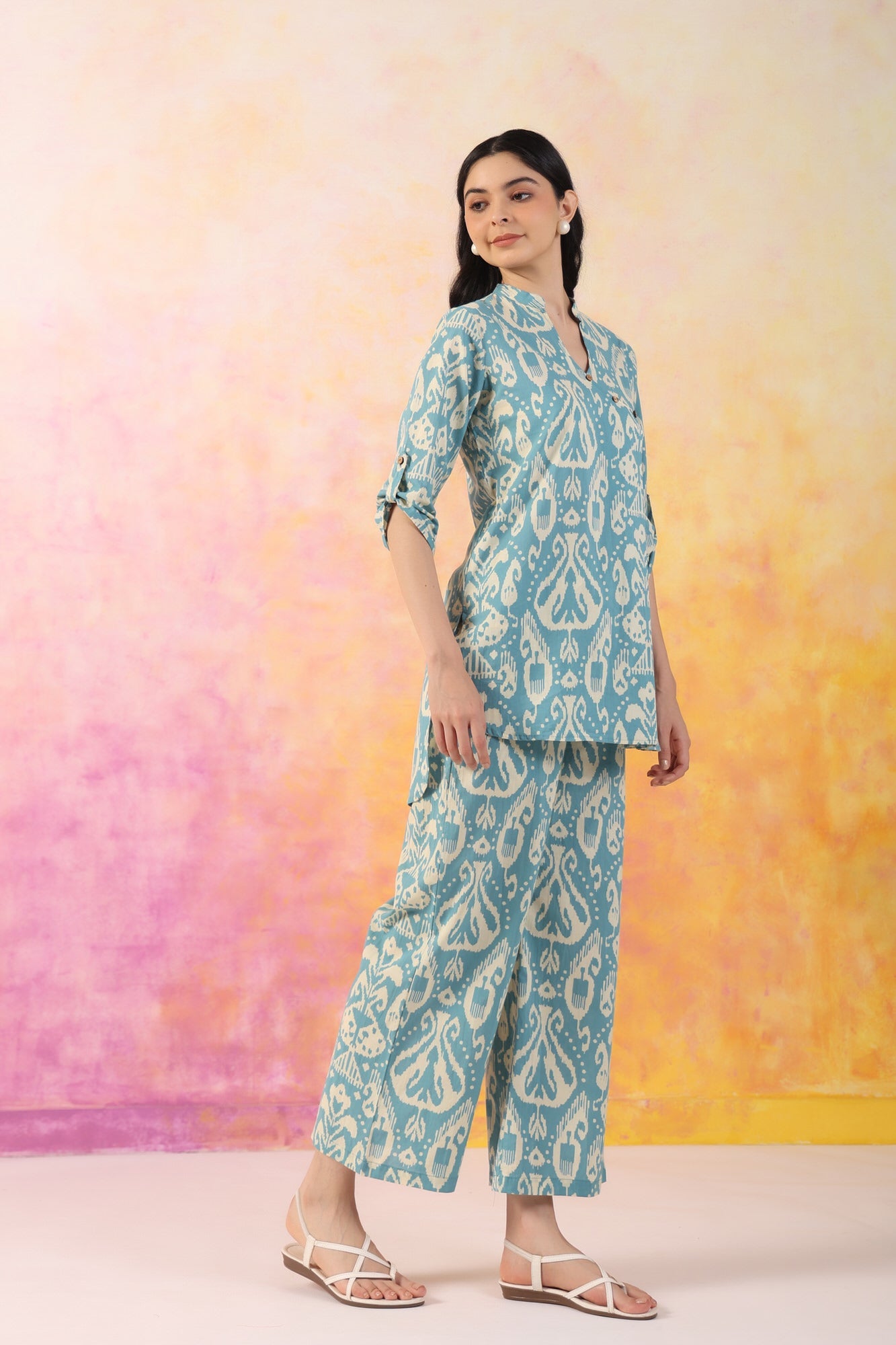 Aqua cotton co-ord set