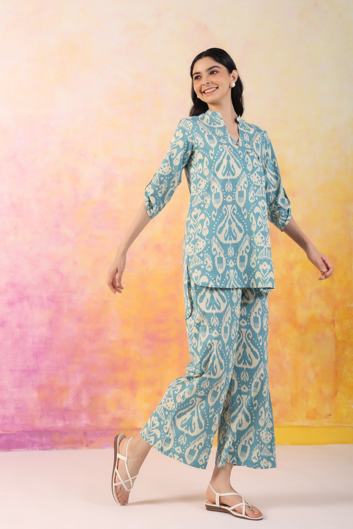 Aqua cotton co-ord set