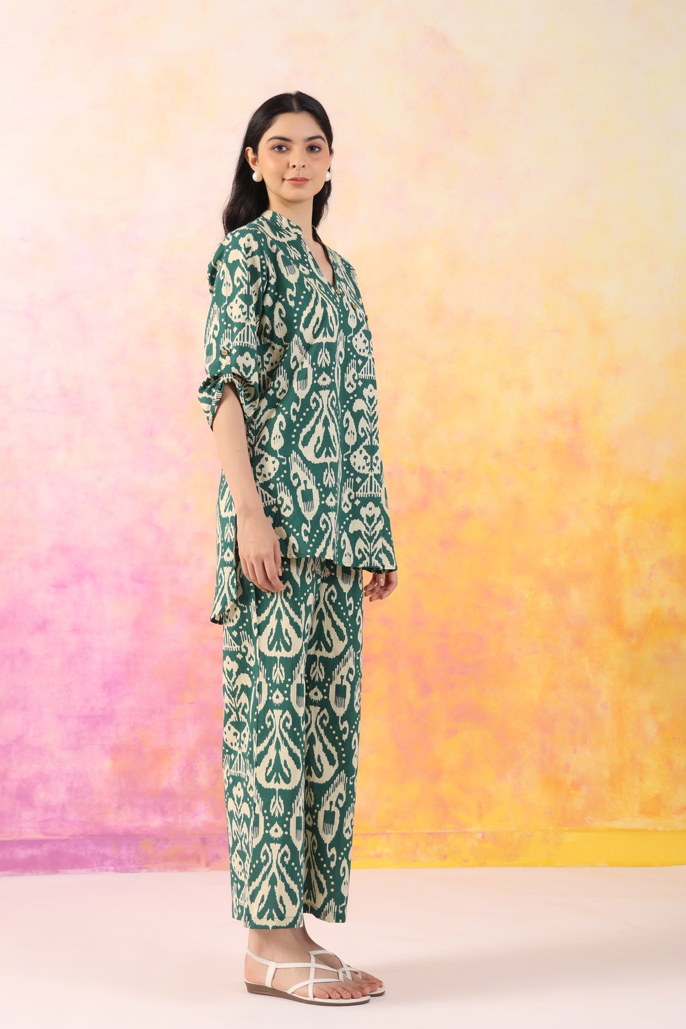 Green cotton co-ord