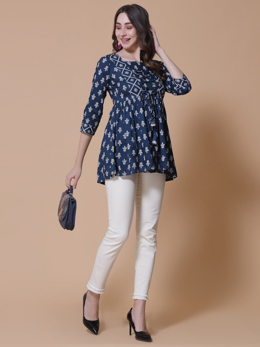 Ethnic Printed Peplum Top