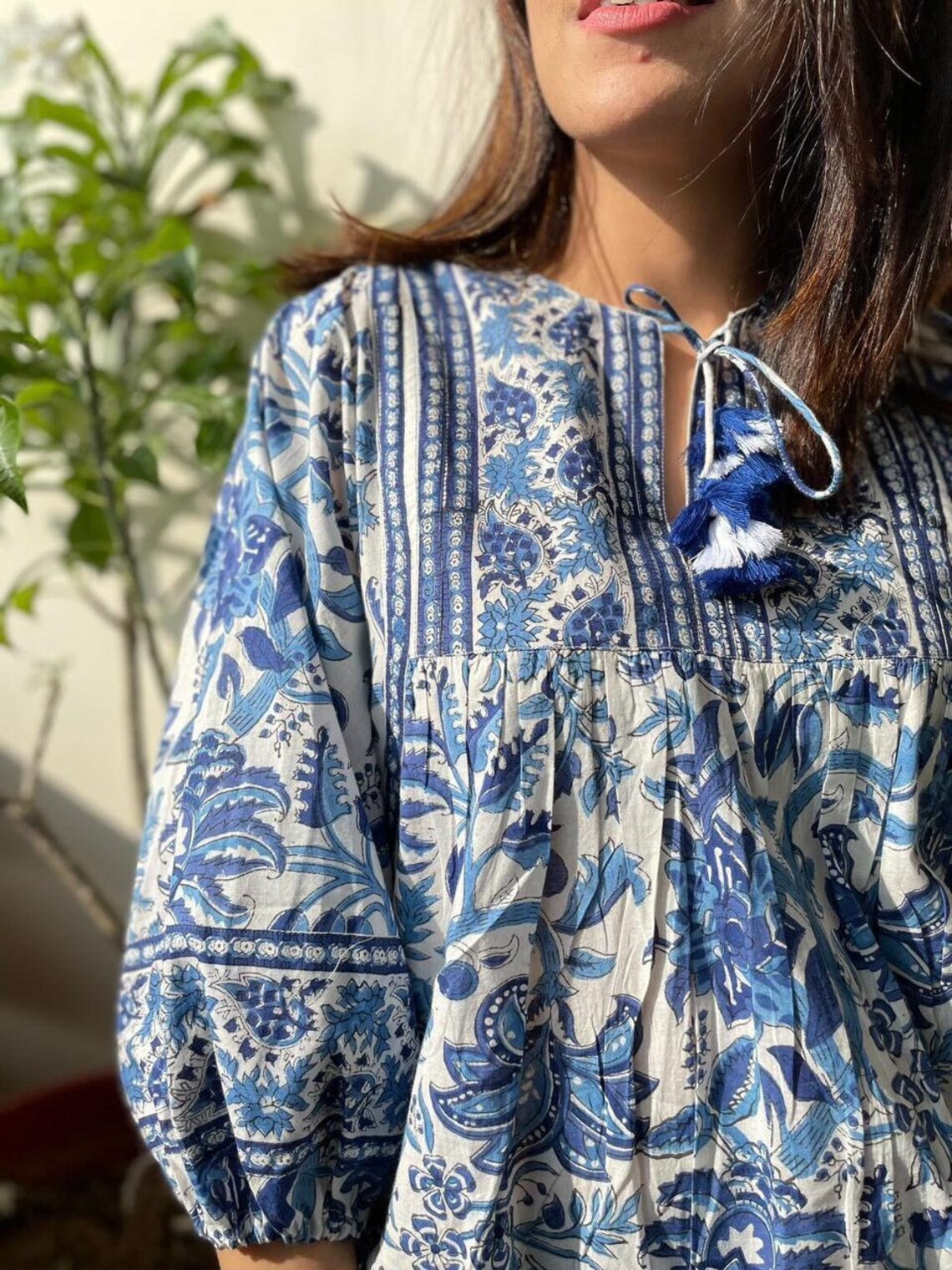 Blue Nagri Printed Top